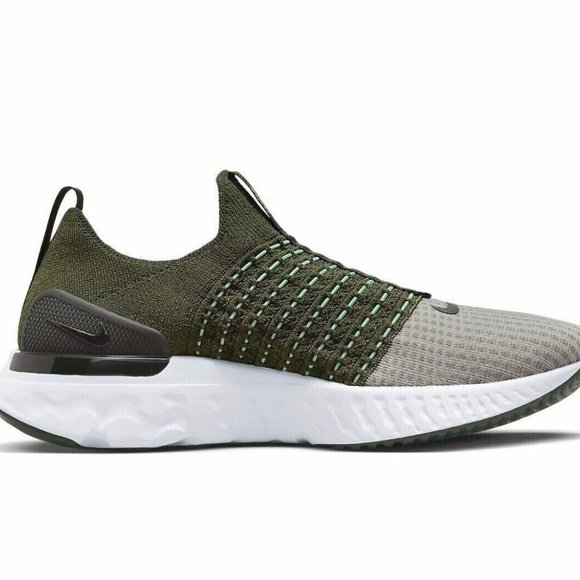 Nike React Phantom Run FLYKNIT 2 Rough Green Shoe DX2311-300 Mens New - Picture 3 of 8